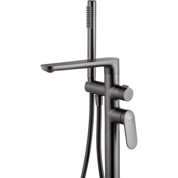 Змішувач для ванни Kroner Element Graphite 211339-5301 (графіт, підлоговий), Колір виробника: графіт, фото , изображение 3