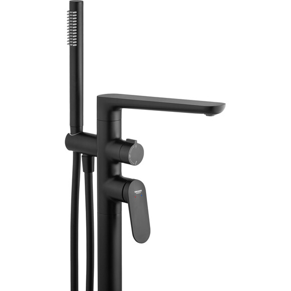 Змішувач для ванни Kroner Element Black 211339-3801 (чорний матовий, підлоговий), Колір виробника: чорний матовий, фото , изображение 2