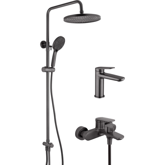 Комплект змішувачів для ванної кімнати Kroner Element 211801-5301 (графіт), Колір виробника: графіт, фото 