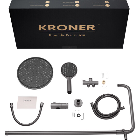 Комплект змішувачів для ванної кімнати Kroner Element 211801-5301 (графіт), Колір виробника: графіт, фото , изображение 22