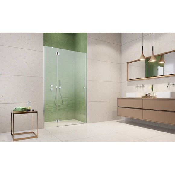 Душевые двери Radaway Torrenta DWJ Chrome 131900-01-01 (90 см, стекло прозрачное, петли хром, левые), Доступные размеры: 90 L, Цвет производителя: прозрачное стекло, отделка хром, Расположение проема (входа): справа, фото 2