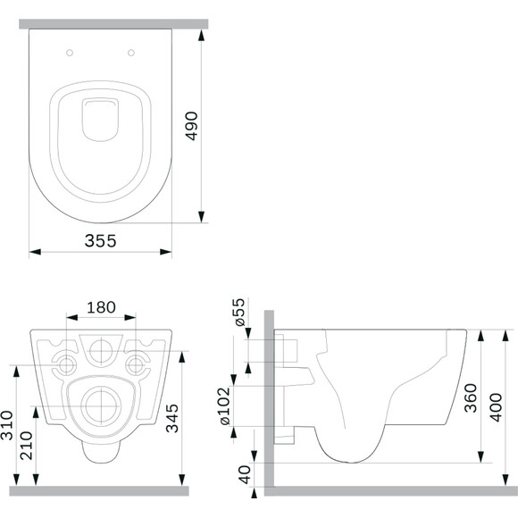 Безободковий підвісний унітаз Am.Pm Func AquaSpin CFA1902SC (воронкоподібний, з сидінням), фото , изображение 10