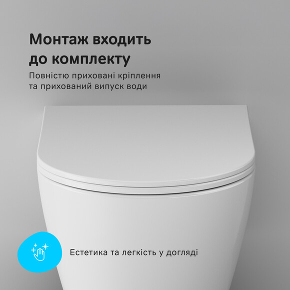 Безободковий підвісний унітаз Am.Pm Func AquaSpin CFA1903SC (воронкоподібний, з сидінням), фото , изображение 9