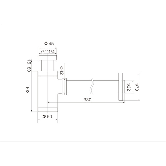 Сифон для раковины VBI White VBI-059100WT (белый, бутылочный), Цвет производителя: белый, фото 2
