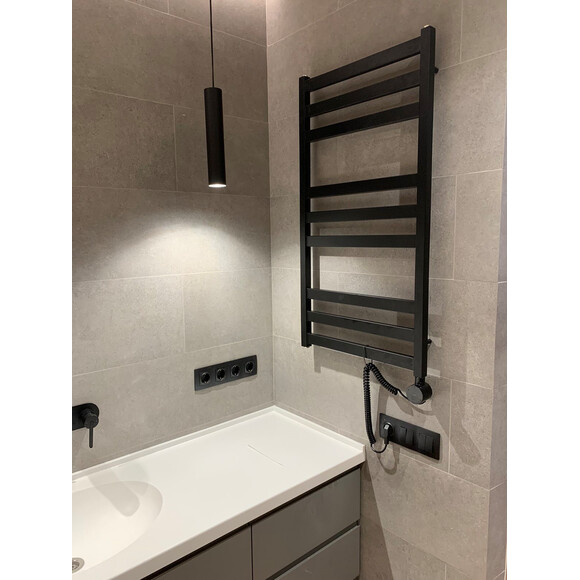 Электрический полотенцесушитель Genesis Aqua Tristar Flat GA-5005 (530x1200, черный матовый, белый, графит), Доступные размеры: 530 x 1200, фото 3