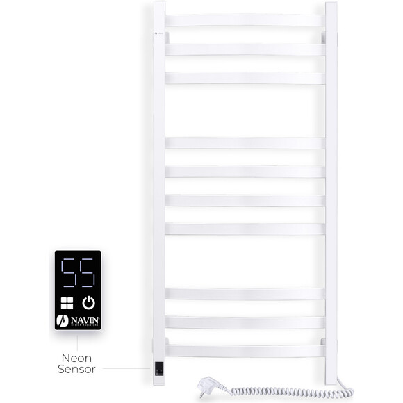 Електрична рушникосушарка Navin Avalon Sensor 12-103053-4810 (480x1000, біла глянсова, права, сенсорна, з таймером), Доступні розміри: 480 x 1000, Колір виробника: білий глянець, Підключення рушникосушарки: праве, фото , изображение 3