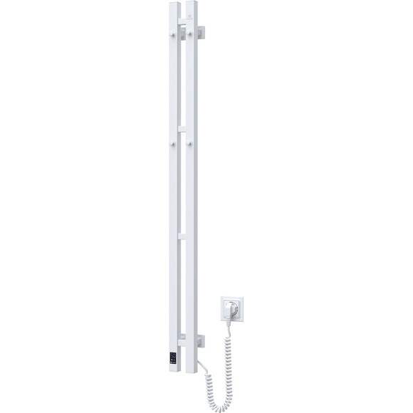 Електрична рушникосушарка Navin Силует Квадро Sensor 12-134053-0912 (90x1200, біла глянсова, права, сенсорний, з таймером), Доступні розміри: 90 x 1200, Колір виробника: білий глянець, Підключення рушникосушарки: праве, фото 