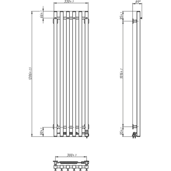Електрична рушникосушарка Navin Levante Sensor 12-857153-3312 (330x1200, білий оксамит, ліва, сенсорна, з таймером), Доступні розміри: 330 x 1200, Колір виробника: білий глянець, Підключення рушникосушарки: ліве, фото , изображение 5