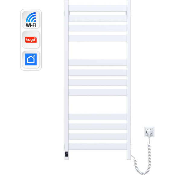 Електрична рушникосушарка Navin Largo Sensor Wi-Fi 12-844055-5012 (500x1200, біла, права, сенсорна, з таймером), Доступні розміри: 500 x 1200, Колір виробника: білий глянець, Підключення рушникосушарки: праве, фото 