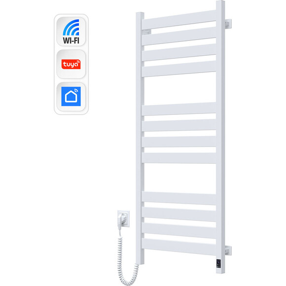 Електрична рушникосушарка Navin Largo Sensor Wi-Fi 12-844155-5012 (500x1200, біла, ліва, сенсорна, з таймером), Доступні розміри: 500 x 1200, Колір виробника: білий глянець, Підключення рушникосушарки: ліве, фото , изображение 2