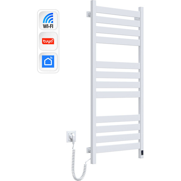 Електрична рушникосушарка Navin Largo Sensor Wi-Fi 12-844155-5012 (500x1200, біла, ліва, сенсорна, з таймером), Доступні розміри: 500 x 1200, Колір виробника: білий глянець, Підключення рушникосушарки: ліве, фото , изображение 3