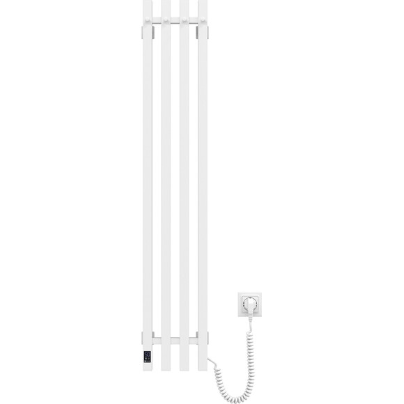 Електрична рушникосушарка Navin Levante Sensor 12-857053-2112 (210x1200, білий оксамит, права, сенсорна, з таймером), Доступні розміри: 210 x 1200, Колір виробника: білий глянець, Підключення рушникосушарки: праве, фото , изображение 2