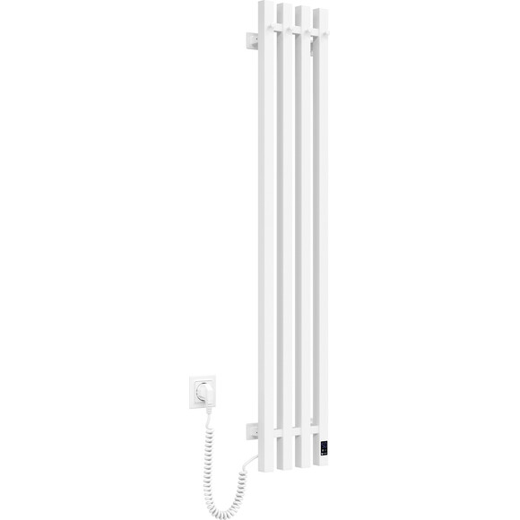 Електрична рушникосушарка Navin Levante Sensor 12-857153-2112 (210x1200, білий оксамит, ліва, сенсорна, з таймером), Доступні розміри: 210 x 1200, Колір виробника: білий глянець, Підключення рушникосушарки: ліве, фото , изображение 3