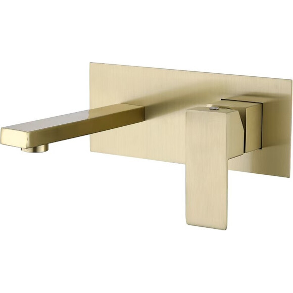 Смеситель скрытого монтажа для умывальника VBI Loreno Brushed Gold VBI-050212BG (брашированное золото, внутренняя часть в комплекте), Цвет производителя: брашированное золото (матовое), фото 