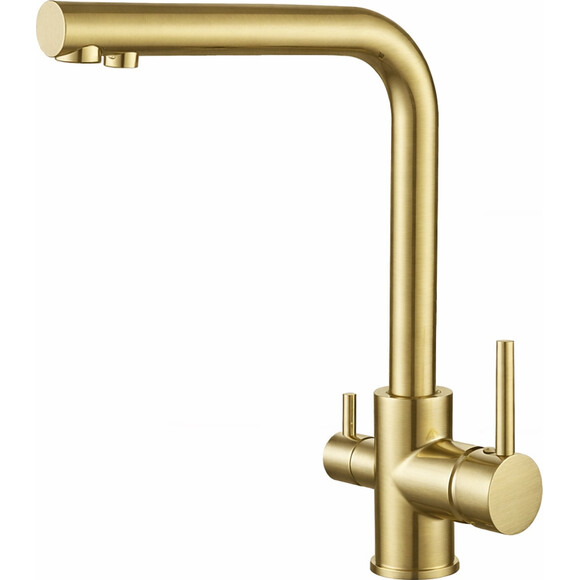 Змішувач для кухні VBI Gemini Brushed Gold VBI-055001BG (брашоване золото, з підключенням питної води), Колір виробника: золото брашоване (матове), фото 