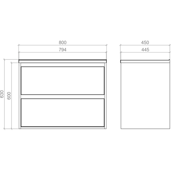 Тумба Mirater Айрис с умывальником Родео 8108 (80 см, белая, подвесная), Доступные размеры: 80 x 45, Цвет производителя: белый, фото 3