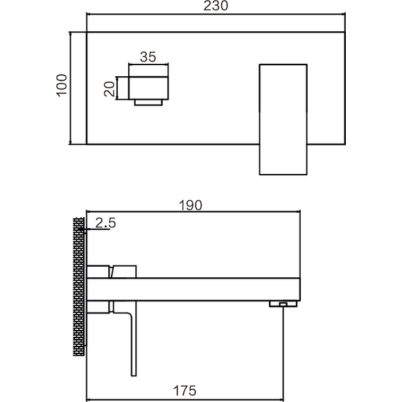 Смеситель скрытого монтажа для умывальника VBI Loreno Brushed Gold VBI-050212BG (брашированное золото, внутренняя часть в комплекте), Цвет производителя: брашированное золото (матовое), фото 3