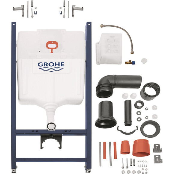 Комплект унитаз с инсталляцией 3 в 1 38971966243KA51R: безободковый подвесной унитаз Kroner Armada WHI513636 + система инсталляции для унитаза Grohe QuickFix Solido 38971000 + клавиша смыва Grohe QuickFix Even 389662430, фото 7