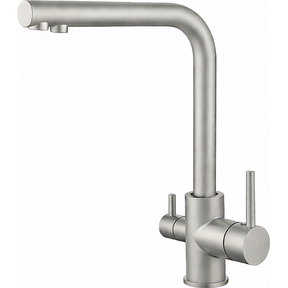 Змішувач для кухні VBI Gemini Nickel VBI-055001NI (нікель, з підключенням питної води), Колір виробника: нікель, фото 