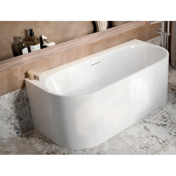 Акрилова ванна Radaway Vanesa Slim WA1-71-160x075 (160x75 см, пристінна, з ніжками та сифоном), Доступні розміри: 160 x 75, фото 