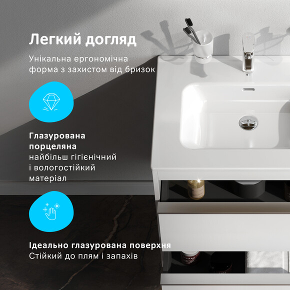 Тумба з раковиною Am.Pm X-Joy MTA-FHX0552WG-WCC0552WG (55 см, біла глянсова, підвісна), Доступні розміри: 55, Колір виробника: білий глянець, фото , изображение 6