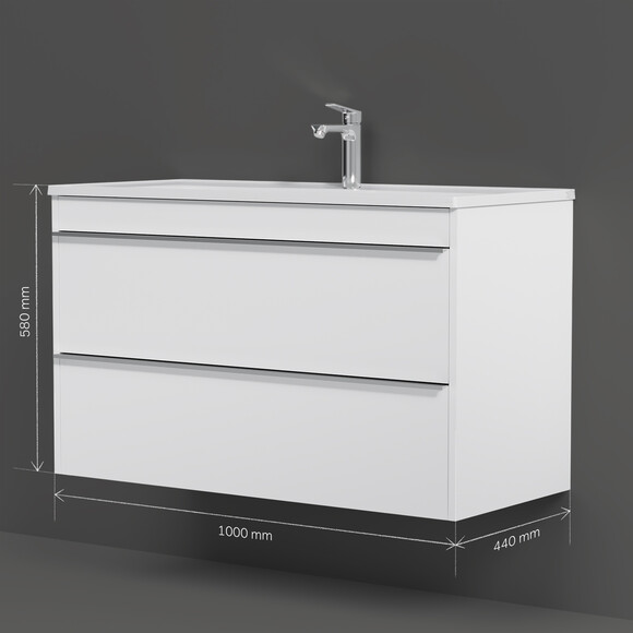 Тумба с раковиной Am.Pm X-Joy S MTA-FHX1002WG-WCC1002WG (100 см, белая глянцевая, подвесная), Доступные размеры: 100, Цвет производителя: белый глянец, фото 11