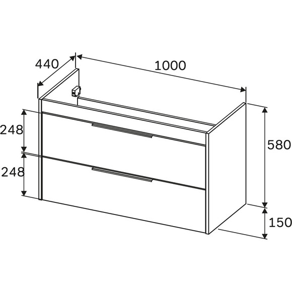 Тумба с раковиной Am.Pm X-Joy S MTA-FHX1002WG-WCC1002WG (100 см, белая глянцевая, подвесная), Доступные размеры: 100, Цвет производителя: белый глянец, фото 12