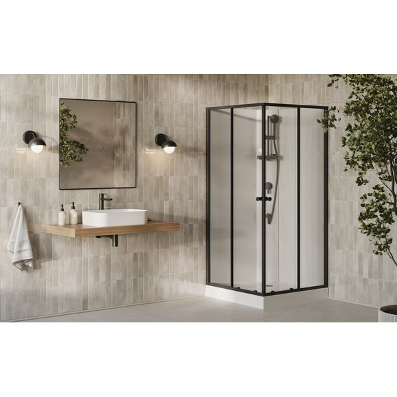 Душова кабіна з піддоном Ravak X-Point Slim BOXSRV2 (X82277C11Z1F, 90x90 см, прозоре скло, профіль чорний матовий), Колір виробника: чорний матовий, фото , изображение 2