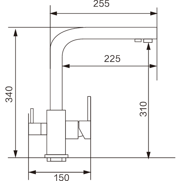 Смеситель для кухни VBI Gemini Nickel VBI-055001BL (черный матовый, с подключением питьевой воды), Цвет производителя: черный матовый, фото 3
