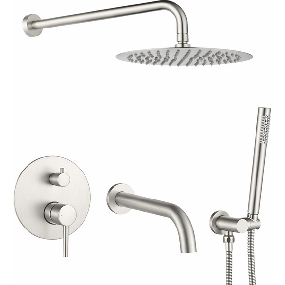 Душевая система VBI Milano Nickel VBI-050110NI (никель, скрытого монтажа, с изливом), Цвет производителя: никель, фото 