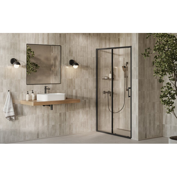 Душевые двери Ravak X-Point Slim XPSDP2 (X08VG030FZ1, 120 см, стекло прозрачное, профиль черный матовый), Доступные размеры: 120, Цвет производителя: прозрачное стекло, отделка черная матовая, фото 2