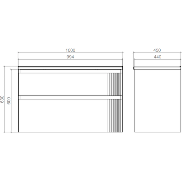 Тумба Mirater Родео з умивальником Родео 7526 (100 см, біла, підвісна), Доступні розміри: 100 x 45, Колір виробника: білий, фото , изображение 3