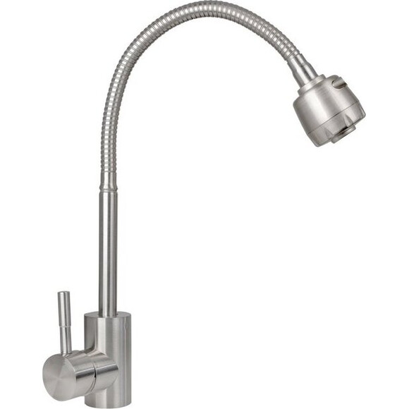 Змішувач для кухні Platinum BG6 (SP000034775, нержавіюча сталь, з гнучким виливом), фото 