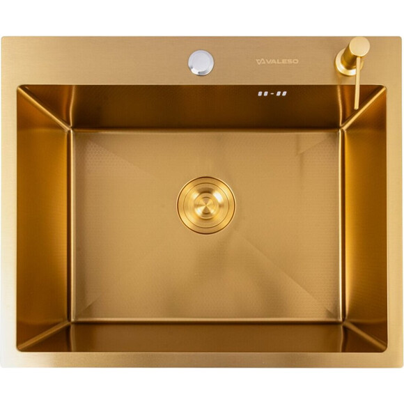 Кухонная мойка Valeso Handmade PVD Gold Decor SP000045974 (60x50 см, золото, 3.0/0.8 мм, c дозатором и сифоном), Доступные размеры: 60 x 50, Цвет производителя: золото, Тип поверхности: PVD декор, фото 2