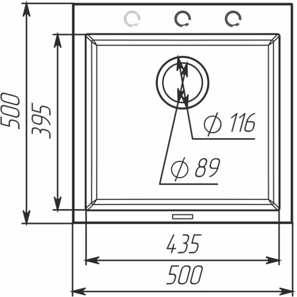 Мойка для кухни Valeso Galax 5050 (SP000049273, 50х50 см, антрацит), Цвет производителя: антрацит, фото 7