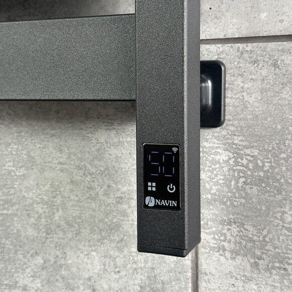 Електрична рушникосушарка Navin Largo Sensor Wi-Fi 12-244155-1150 (1100x500, чорний муар, ліва, сенсорна, з таймером), фото , изображение 3