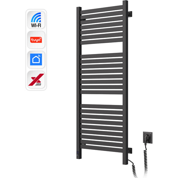 Електрична рушникосушарка Navin Авангард X Sensor Wi-Fi 12-272055-4812 (480x1200, чорний муар, права, сенсорна, з таймером), Доступні розміри: 480 x 1200, Колір виробника: чорний муар, Підключення рушникосушарки: праве, фото , изображение 3
