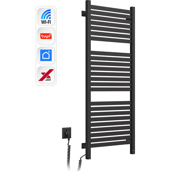 Електрична рушникосушарка Navin Авангард X Sensor Wi-Fi 12-272155-4812 (480x1200, чорний муар, ліва, сенсорна, з таймером), Доступні розміри: 480 x 1200, Колір виробника: чорний муар, Підключення рушникосушарки: ліве, фото , изображение 3