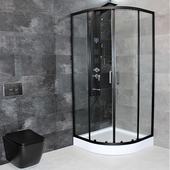 Душевая кабина Dusel EF-182B Black Matt 518291 (90x90 см, стекло прозрачное, профиль черный матовый), фото 2