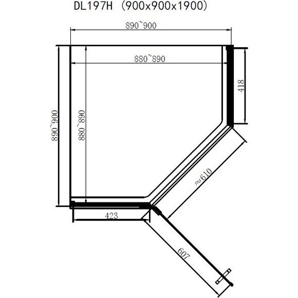 Душевая кабина Dusel DL197H 519791 (90x90 см, стекло прозрачное, профиль хром), Доступные размеры: 90 x 90, фото 4