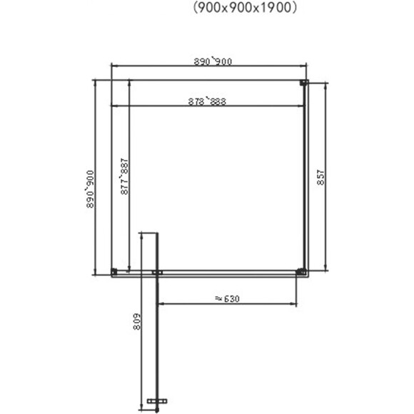 Душевая кабина Dusel DL198BP+DL196BP Black Matt Paint 519893 (90x90 см, стекло прозрачное, профиль черный матовый), фото 3