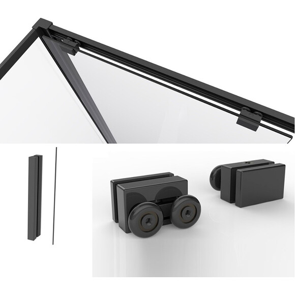 Душевая кабина Dusel DSL194B Black Matt 519411 (100x100 см, стекло прозрачное, профиль черный матовый), Доступные размеры: 100 x 100, Цвет производителя: прозрачное стекло, отделка черная матовая, фото 9