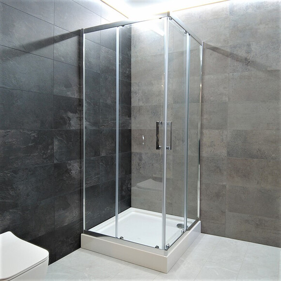 Душевая кабина Dusel А-513 551313 (100x100 см, стекло тонированное, профиль хром), Доступные размеры: 100 x 100, Цвет производителя: тонированное стекло, отделка хром, фото 2