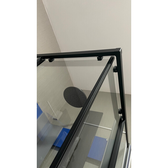 Душова кабіна Dusel А-513HB Black Matt 551329 (90x90 см, скло прозоре, профіль чорний матовий), Доступні розміри: 90 x 90, Колір виробника: прозоре скло, обробка чорна матова, фото , изображение 5