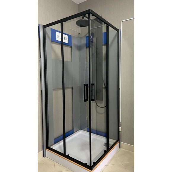 Душова кабіна Dusel А-513HB Black Matt 551329 (90x90 см, скло прозоре, профіль чорний матовий), Доступні розміри: 90 x 90, Колір виробника: прозоре скло, обробка чорна матова, фото , изображение 4