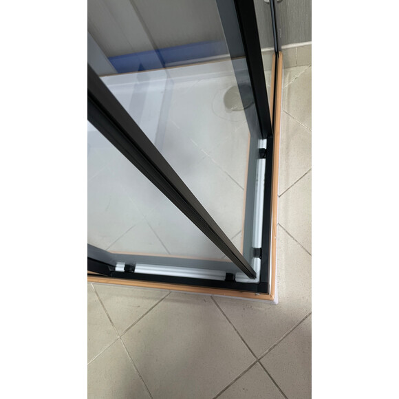 Душова кабіна Dusel А-513HB Black Matt 551329 (90x90 см, скло прозоре, профіль чорний матовий), Доступні розміри: 90 x 90, Колір виробника: прозоре скло, обробка чорна матова, фото , изображение 7