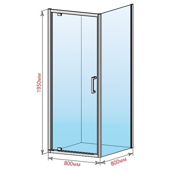 Душевая кабина Dusel A-518 A51880800 (80x80 см, стекло прозрачное, профиль хром), Доступные размеры: 80 x 80, Цвет производителя: прозрачное стекло, отделка хром, фото 3