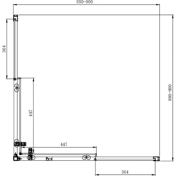 Душевая кабина Dusel А-513H 551319 (90x90 см, стекло прозрачное, профиль хром), Доступные размеры: 90 x 90, Цвет производителя: прозрачное стекло, отделка хром, фото 7