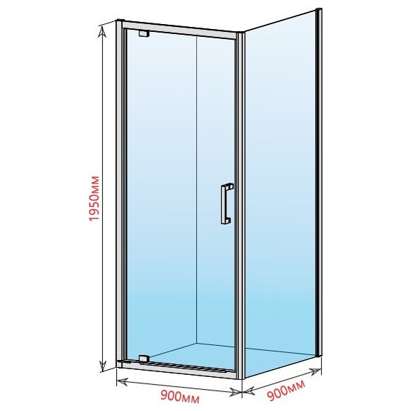 Душевая кабина Dusel A-518 A51890900 (90x90 см, стекло прозрачное, профиль хром), Доступные размеры: 90 x 90, Цвет производителя: прозрачное стекло, отделка хром, фото 3