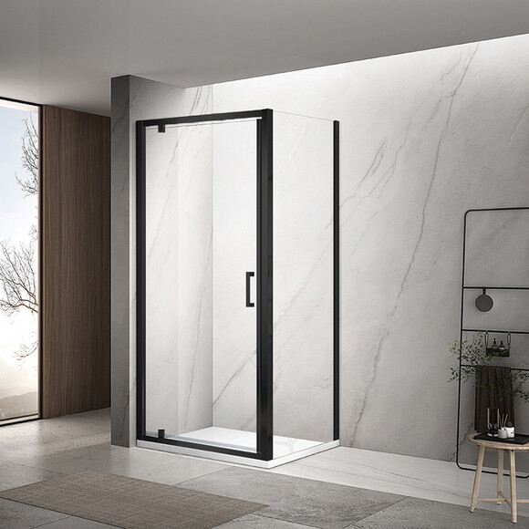 Душевая кабина Dusel A-518B Black Matt A518B8010 (80x100 см, стекло прозрачное, профиль черный матовый), Доступные размеры: 80 x 100, Цвет производителя: прозрачное стекло, отделка черная матовая, фото 2